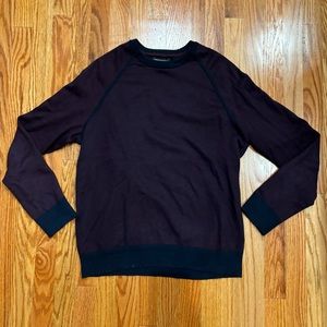 Banana Republic maroon and navy blue crewneck sweater